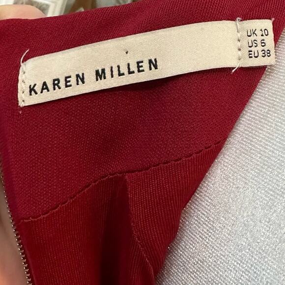 Karen Miller Ruched Sheath Dress Red Size 6 - Picture 7 of 8